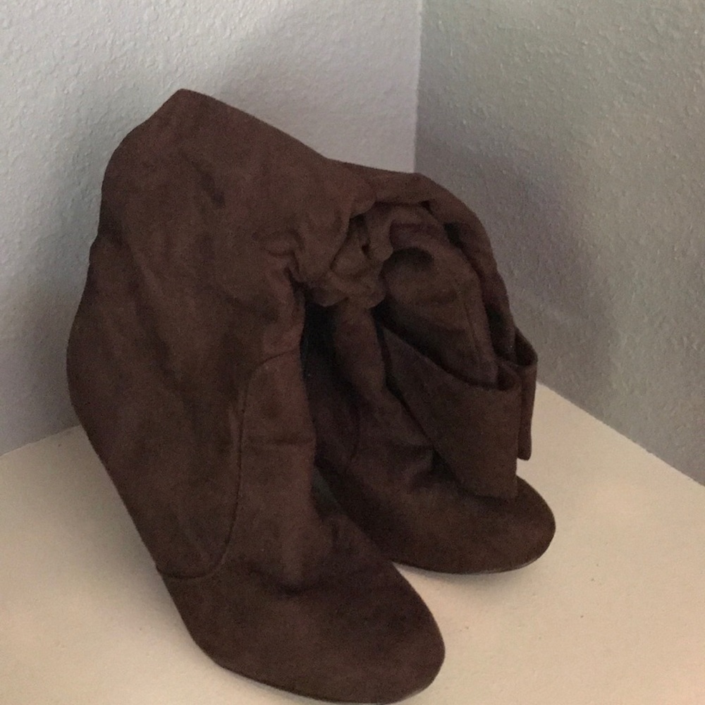 Knee high suede boots